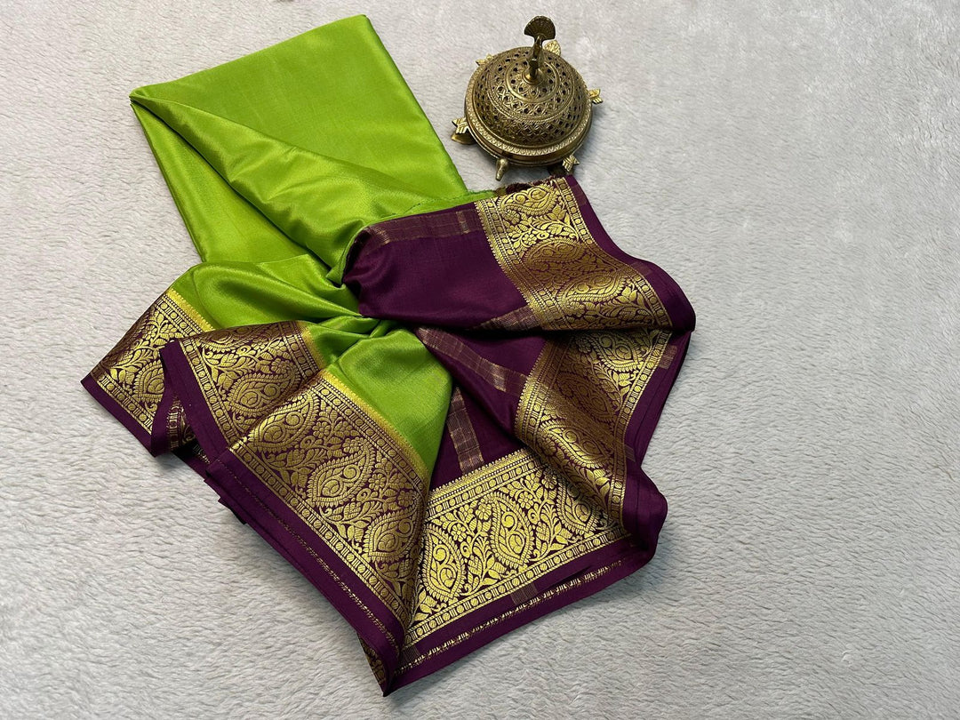 Kemi Pure Semi Crepe Mysore Silk Saree | Shoppers Trend