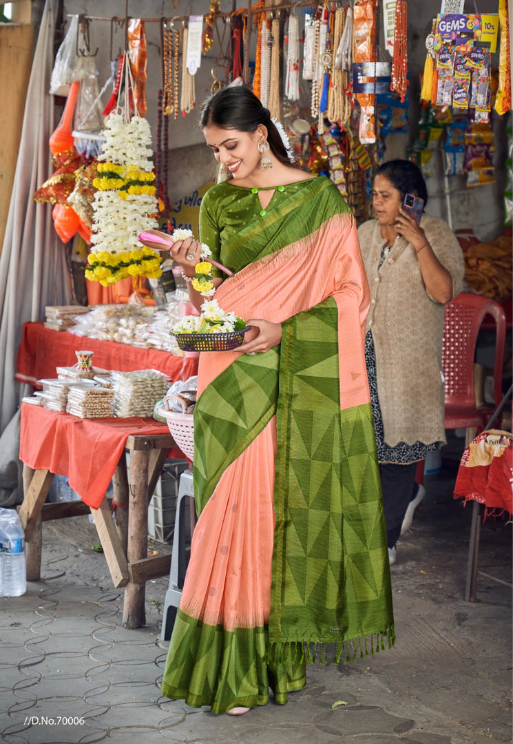 Khusi Soft Kolkata Tussar Bech Saree | Shoppers Trend