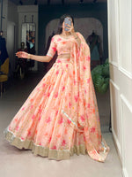 Load image into Gallery viewer, Janki Tabby Silk Dhavani Set | Half-Saree | Shoppers Trend
