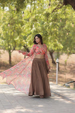 Load image into Gallery viewer, Manali Faux Georgette With Flower Printed Designer Dress | Shoppers Trend
