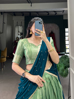 Load image into Gallery viewer, Reena Kanchipuram Davani Set / Langa Davani / Half Sarees | Shoppers Trend
