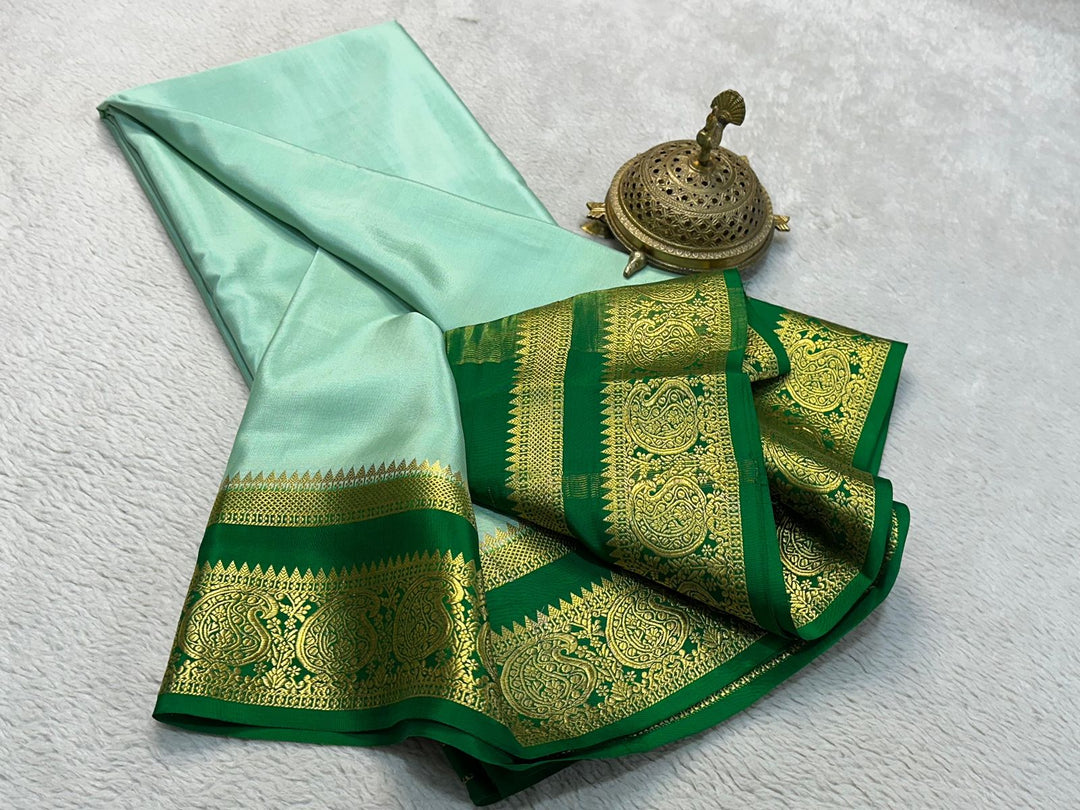 Buy Pure Semi Crepe Mysore Silk Saree Online , Festive & Party Wear Saree Online and Elegant Wedding Wear Saree Price Under 999.. Shop Now!