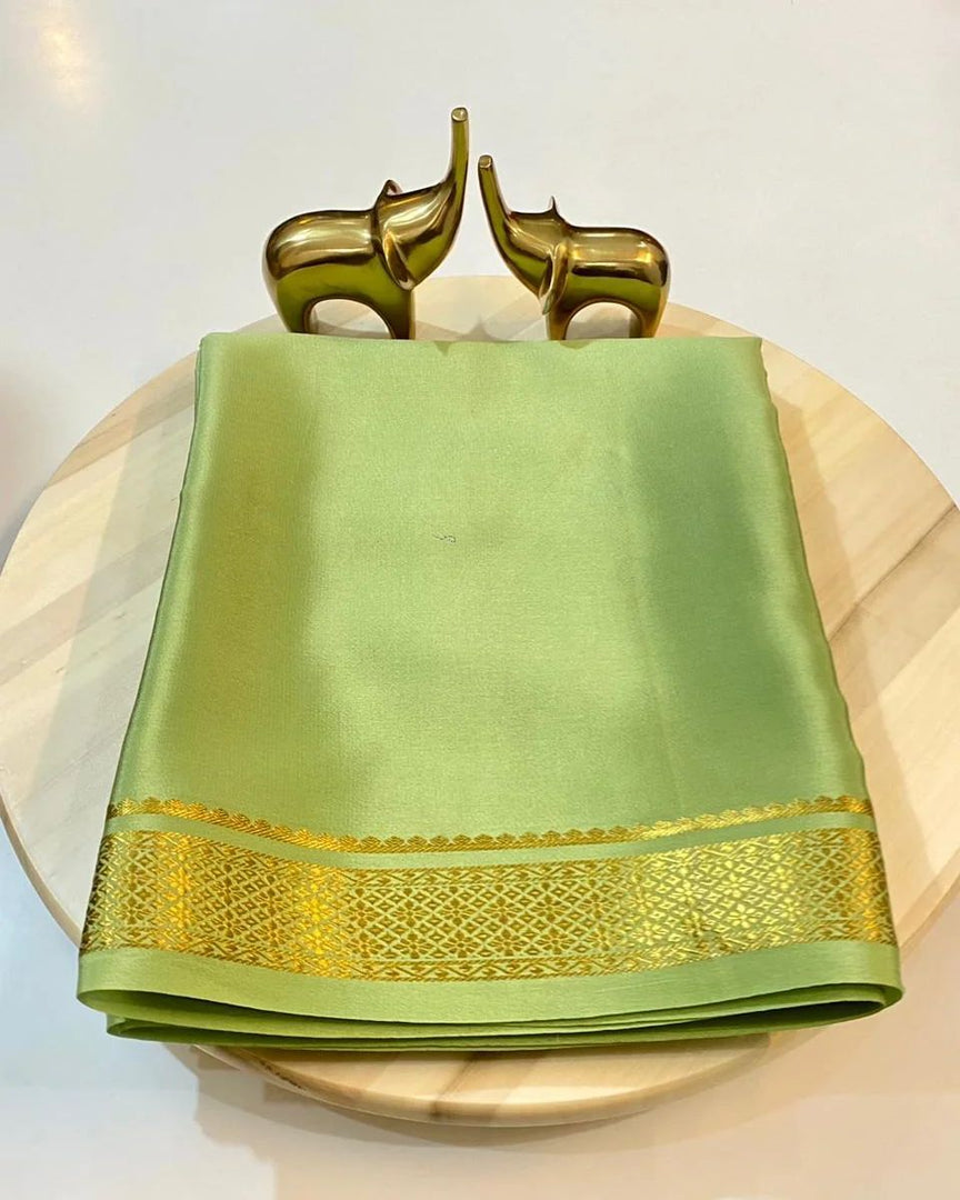Light pista semi mysore silk sarees with price and online shopping price under 1000 . this saree semi mysore silk saree Exclusive Zari Border Pista and  Mysore Silk Saree  price under 1000 . 