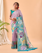 Load image into Gallery viewer, Light Purple Pure Paithani Silk Weaving Work Saree With Price and Online Shopping Price Under 2000. this Fabric  So Heavy and Best popular Famous and Mainly Manufacturing this Aurangabad in Maharashtra  .
