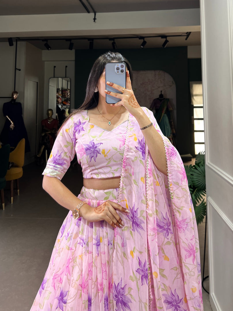 Janki Tabby Silk Dhavani Set | Half-Saree | Shoppers Trend