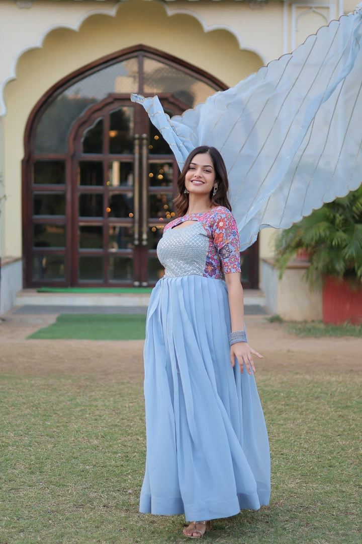 Meera Faux Georgette Anarkali | Shoppers Trend