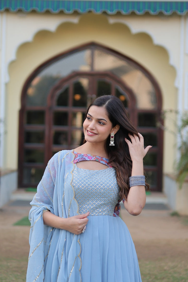 Meera Faux Georgette Anarkali | Shoppers Trend