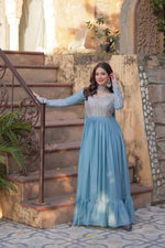 Load image into Gallery viewer, Jagu Star Georgette Anarkali | Shoppers Trend
