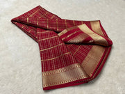 Real Mysore silks are crafted exclusively from high-quality mulberry silk, known for its exceptional softness, smooth texture, and subtle warmth when held against your skin. Imitations might use other fabrics like art silk, which can feel rough or stiff.