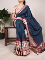 Load image into Gallery viewer, Krishna Tussar Silk With Viscose Border Saree | Shoppers Trend
