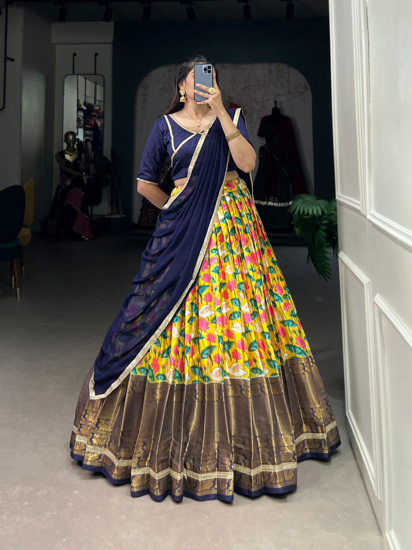 Babita Mysore Silk Dhavani / Langa Davani / Half Sarees | Shoppers Trend