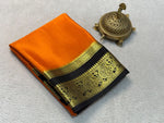 Load image into Gallery viewer, Pure Orange Pure Semi Mysore Silk sarees with price and online shopping price under 1000 . this fabric indian first mainly manufacturing in mysore district ,karnataka in India .

