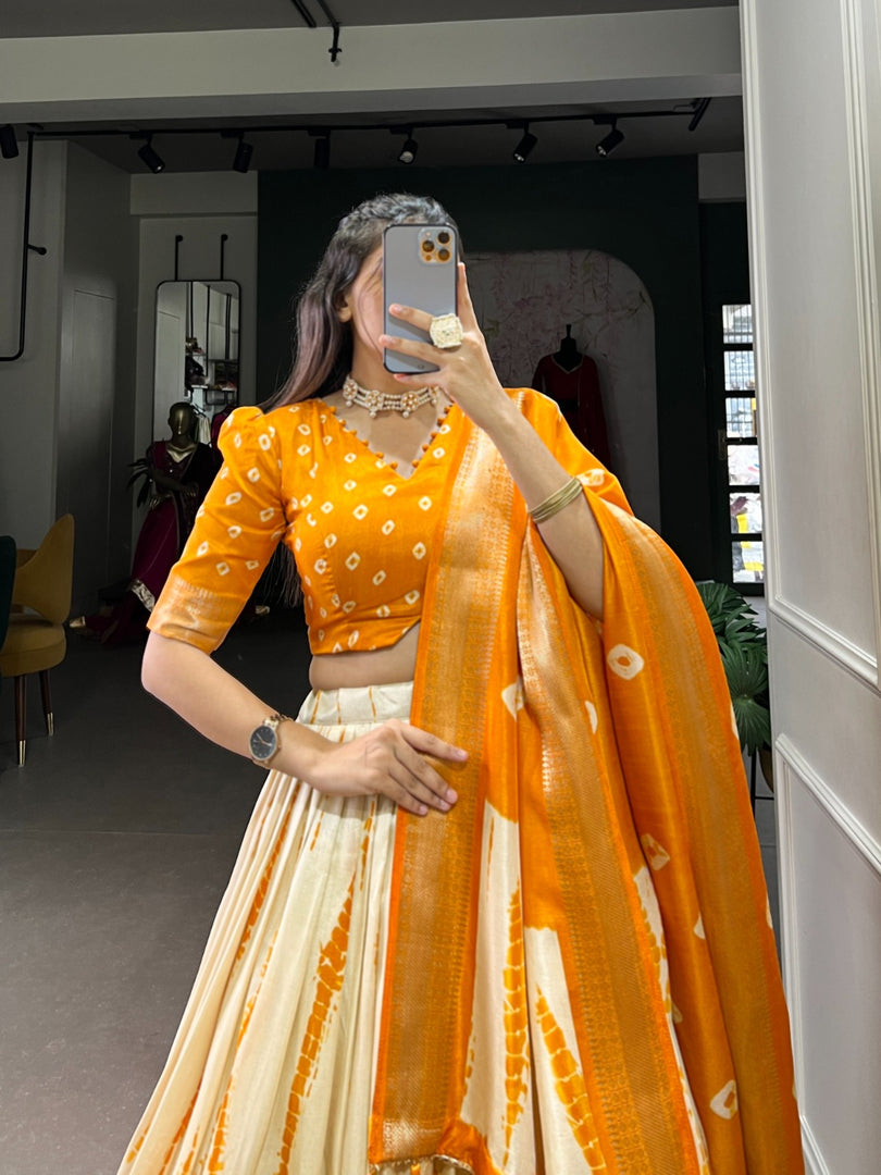 Dityaa Dola Silk Dhavani / Half Saree / Langa voni Set  | Shoppers Trend