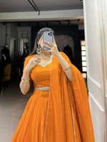 Load image into Gallery viewer, Minaxi Pure Chanderi Dhavani Set / Half Saree | Shoppers Trend
