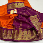 Load image into Gallery viewer, orange color Semi-Mysore Silk Saree with zari weaving. 6.3m length, includes matching blouse. Machine washable for convenient care - Shop Now - Shoppers Trend...

