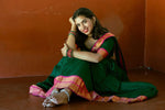 Load image into Gallery viewer, Kinaaz Cotton Lichi Green Half Saree / Langa Voni | Shoppers Trend
