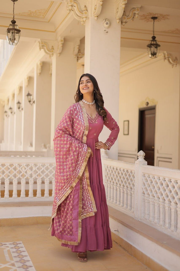 Laxmi Faux Georgette Gajri Anarkali Set