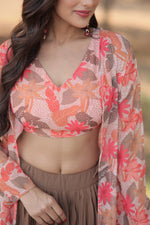 Load image into Gallery viewer, Manali Faux Georgette With Flower Printed Designer Dress | Shoppers Trend

