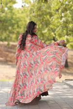 Load image into Gallery viewer, Manali Faux Georgette With Flower Printed Designer Dress | Shoppers Trend
