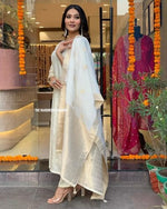 Load image into Gallery viewer, Jisha Heavy Banana Chanderi Silk Kurti | Shoppers Trend
