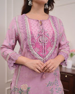 Load image into Gallery viewer, Rishu Lilac pure soft muslin Pink Kurti | Shoppers Trend
