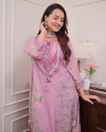 Load image into Gallery viewer, Rishu Lilac pure soft muslin Pink Kurti | Shoppers Trend
