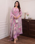 Load image into Gallery viewer, Rishu Lilac pure soft muslin Pink Kurti | Shoppers Trend
