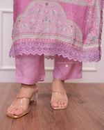 Load image into Gallery viewer, Rishu Lilac pure soft muslin Pink Kurti | Shoppers Trend
