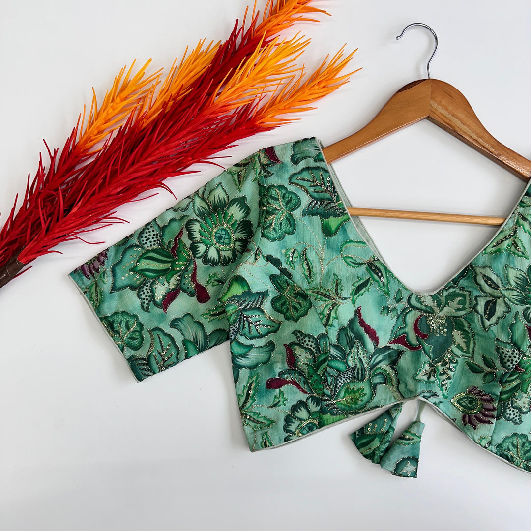 Kajal Tofu Silk Stitched Blouse | Shoppers Trend