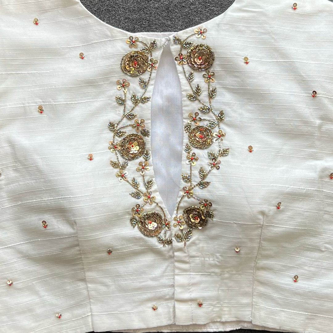 Sapana Elzara Silk Stitched Blouse | Shoppers Trend