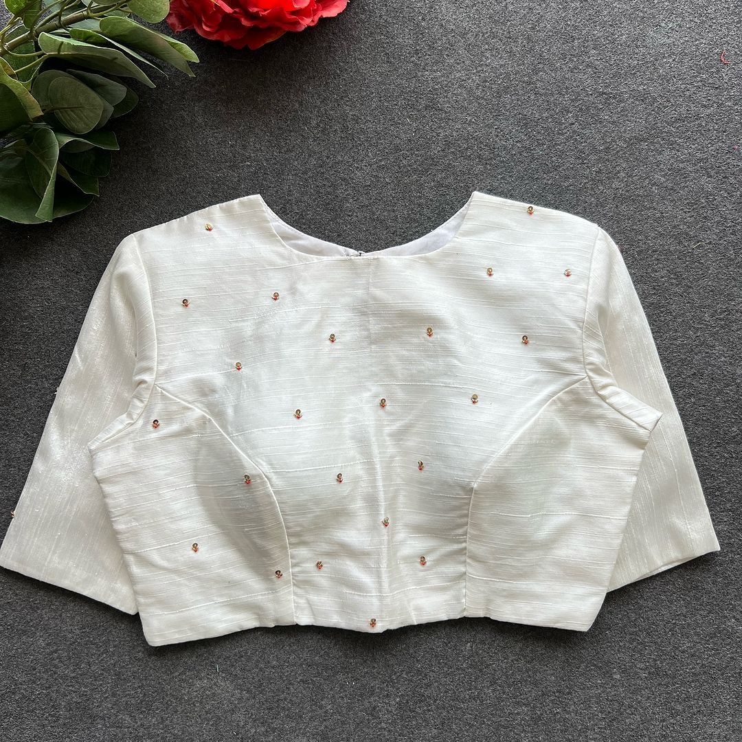 Sapana Elzara Silk Stitched Blouse | Shoppers Trend