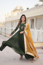 Load image into Gallery viewer, Divya Faux Georgette Mahendi Anarkali | Shoppers Trend
