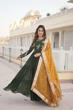 Load image into Gallery viewer, Divya Faux Georgette Mahendi Anarkali | Shoppers Trend
