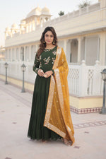 Load image into Gallery viewer, Divya Faux Georgette Mahendi Anarkali | Shoppers Trend
