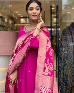 Load image into Gallery viewer, Priya Banana Chanderi Silk Rani Kurti | Shoppers Trend
