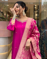 Load image into Gallery viewer, Priya Banana Chanderi Silk Rani Kurti | Shoppers Trend
