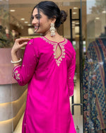 Load image into Gallery viewer, Priya Banana Chanderi Silk Rani Kurti | Shoppers Trend
