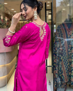 Load image into Gallery viewer, Priya Banana Chanderi Silk Rani Kurti | Shoppers Trend
