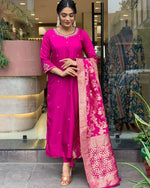 Load image into Gallery viewer, Priya Banana Chanderi Silk Rani Kurti | Shoppers Trend

