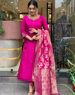 Load image into Gallery viewer, Priya Banana Chanderi Silk Rani Kurti | Shoppers Trend
