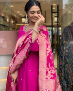 Load image into Gallery viewer, Priya Banana Chanderi Silk Rani Kurti | Shoppers Trend
