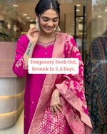 Load image into Gallery viewer, Priya Banana Chanderi Silk Rani Kurti | Shoppers Trend
