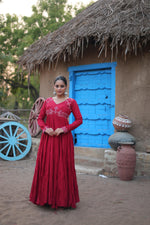 Load image into Gallery viewer, Nirali Reyon Maroon Gown | Shoppers Trend
