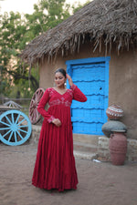 Load image into Gallery viewer, Nirali Reyon Maroon Gown | Shoppers Trend
