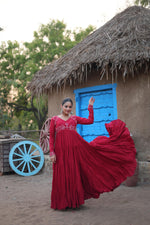 Load image into Gallery viewer, Nirali Reyon Maroon Gown | Shoppers Trend
