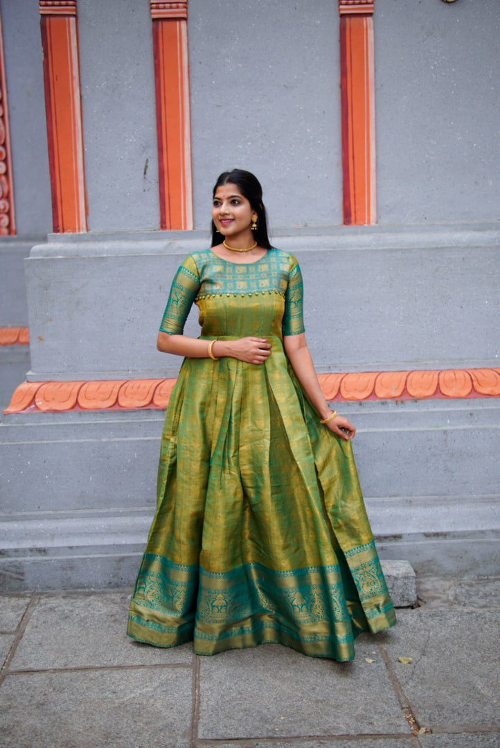 Maitri Kanjivaram Gown | Shoppers Trend