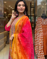 Load image into Gallery viewer, Reeva Satin Rani Kurti  | Shoppers Trend
