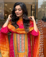 Load image into Gallery viewer, Reeva Satin Rani Kurti  | Shoppers Trend
