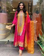 Load image into Gallery viewer, Reeva Satin Rani Kurti  | Shoppers Trend
