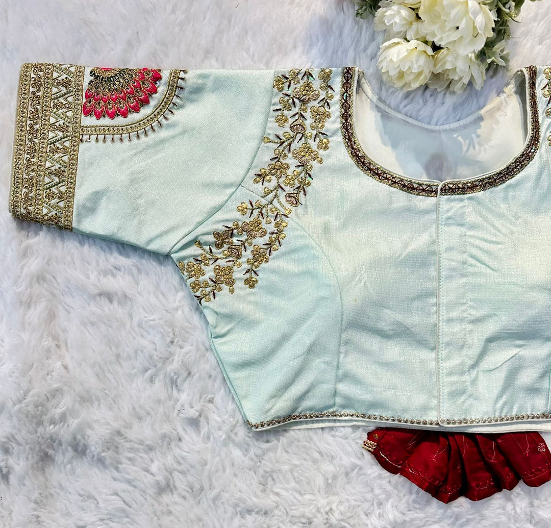 Vamika Raspberry Silk Stitched Blouse | Shoppers Trend